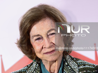 Queen Sofia of Spain attends the opening ceremony of the 36th Global Conference of Alzheimer's Disease Internationa Krakow, Poland on April...