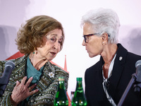 Queen Sofia of Spain and HRH Princess Muna Al Hussein of Jordan attend the opening ceremony of the 36th Global Conference of Alzheimer's Dis...