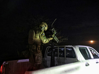 A soldier from a mobile air defense unit of the Armed Forces of Ukraine is working in the Odesa region, southern Ukraine, on April 24, 2024....