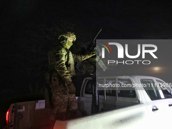 A soldier from a mobile air defense unit of the Armed Forces of Ukraine is working in the Odesa region, southern Ukraine, on April 24, 2024....