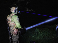 A soldier from a mobile air defense unit of the Armed Forces of Ukraine is working in the Odesa region, southern Ukraine, on April 24, 2024....