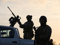 Soldiers from a mobile air defense unit of the Armed Forces of Ukraine are working in the Odesa region, southern Ukraine, on April 24, 2024....