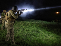 Soldiers from a mobile air defense unit of the Armed Forces of Ukraine are working in the Odesa region, southern Ukraine, on April 24, 2024....