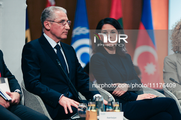 Annalena Baerbock, the Federal Minister for Foreign Affairs of Germany, and Mukhtar Babayev, the COP29 President-Designate & Minister of Eco...