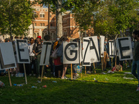 Pro-Palestine protesters attempted to establish an occupation in Alumni Park located on the University of Southern California campus in Los...