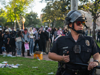 Pro-Palestine protesters attempted to establish an occupation in Alumni Park located on the University of Southern California campus in Los...