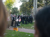 Pro-Palestine protesters attempted to establish an occupation in Alumni Park located on the University of Southern California campus in Los...