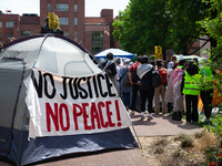 Hundreds of George Washington University (GWU) students establish an encampment for Palestine in conjunction with other DC-area universities...