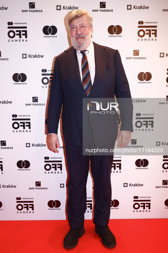 Stephen Fry attends the 17th edition of the Mastercard OFF CAMERA International Festival of Independent Cinema in Krakow, Poland on April 26...