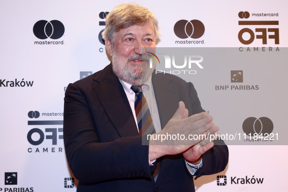 Stephen Fry attends the 17th edition of the Mastercard OFF CAMERA International Festival of Independent Cinema in Krakow, Poland on April 26...