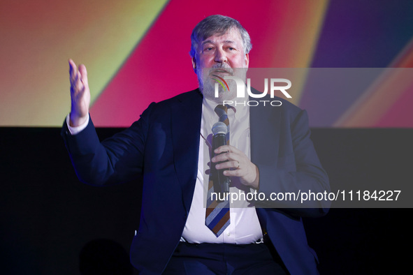 Stephen Fry attends the 17th edition of the Mastercard OFF CAMERA International Festival of Independent Cinema in Krakow, Poland on April 26...