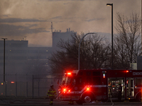 EDMONTON, CANADA - APRIL 22:
Emergency services at the scene as firefighters relentlessly combat flames that tore through Edmonton's histori...