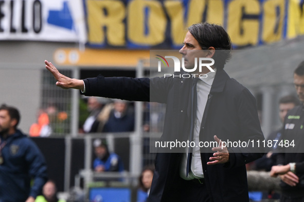 Head Coach Simone Inzaghi of FC Inter is pictured during the Italian Serie A football match between Inter FC Internazionale and Torino FC at...