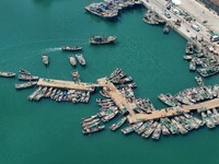 Fishing boats are returning to a fishing port to prepare for a fishing ban in Yantai, Shandong Province, China, on April 29, 2024. From 12 o...