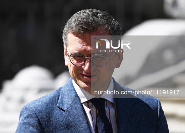 Ukrainian Foreign Minister Dmytro Kuleba is seen before a press conference with NATO Secretary General Jens Stoltenberg and President of Ukr...