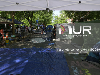 George Washington Student Encampment still stand up about All Out For Gaza in support to Palestinian people, today on April 29, 2024 at U Ya...