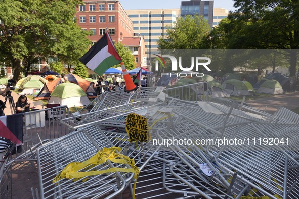 George Washington Student Encampment still stand up about All Out For Gaza in support to Palestinian people, today on April 29, 2024 at U Ya...