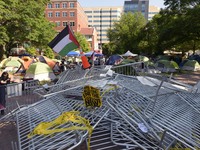 George Washington Student Encampment still stand up about All Out For Gaza in support to Palestinian people, today on April 29, 2024 at U Ya...