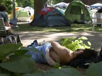 George Washington Student Encampment still stand up about All Out For Gaza in support to Palestinian people, today on April 29, 2024 at U Ya...