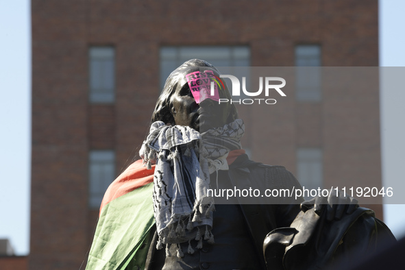 George Washington Student Encampment still stand up about All Out For Gaza in support to Palestinian people, today on April 29, 2024 at U Ya...