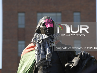 George Washington Student Encampment still stand up about All Out For Gaza in support to Palestinian people, today on April 29, 2024 at U Ya...