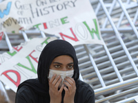 George Washington Student Encampment still stand up about All Out For Gaza in support to Palestinian people, today on April 29, 2024 at U Ya...