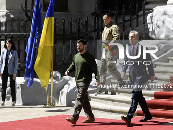 Ukraine's President Volodymyr Zelenskiy and NATO Secretary-General Jens Stoltenberg before a joint press conference, amid Russia's attack on...