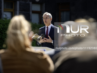 NATO Secretary-General Jens Stoltenberg attends a joint press conference with Ukraine's President Volodymyr Zelenskiy, amid Russia's attack...