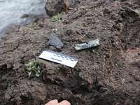 KHARKIV, UKRAINE - APRIL 27, 2024 - A photomacrographic scale lies on the ground at Psychiatric Hospital N3 in the Saltivskyi district follo...