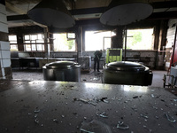 KHARKIV, UKRAINE - APRIL 27, 2024 - The food block at Psychiatric Hospital N3 in the Saltivskyi district is damaged by a nighttime Russian S...