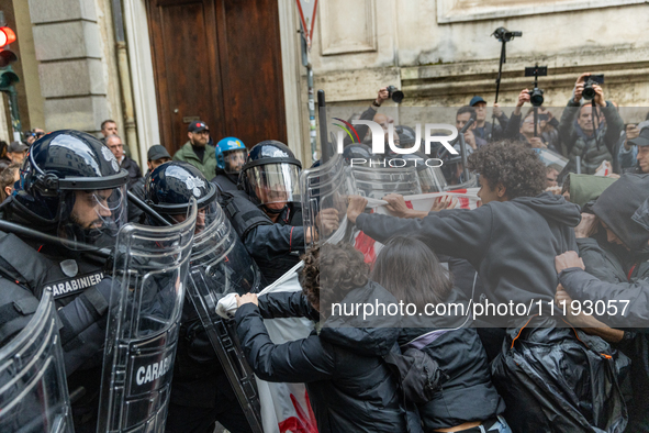 On April 29, 2024, a group of protesters gathered outside the G7 climate meeting in Turin, Italy, repeatedly attempting to reach the meeting...