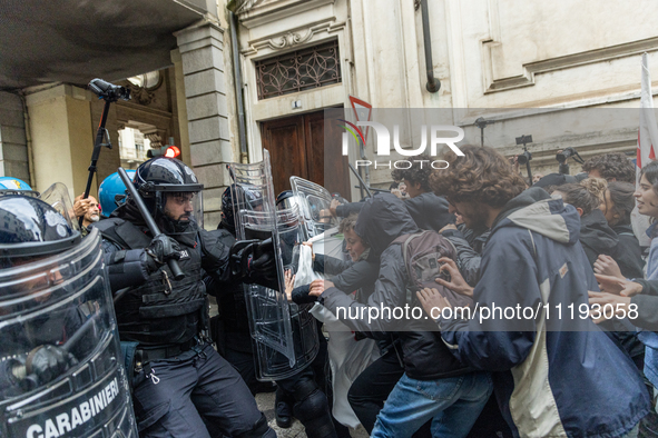 On April 29, 2024, a group of protesters gathered outside the G7 climate meeting in Turin, Italy, repeatedly attempting to reach the meeting...