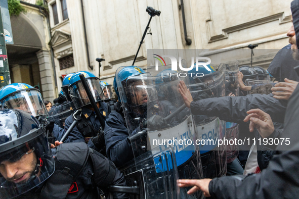 On April 29, 2024, a group of protesters gathered outside the G7 climate meeting in Turin, Italy, repeatedly attempting to reach the meeting...