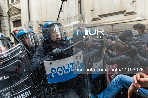 On April 29, 2024, a group of protesters gathered outside the G7 climate meeting in Turin, Italy, repeatedly attempting to reach the meeting...