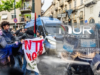 On April 29, 2024, a group of protesters gathered outside the G7 climate meeting in Turin, Italy, repeatedly attempting to reach the meeting...