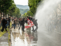 On April 29, 2024, a group of protesters gathered outside the G7 climate meeting in Turin, Italy, repeatedly attempting to reach the meeting...