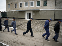 Russian prisoners of war are being held in a camp in Western Ukraine, on April 25, 2024. (