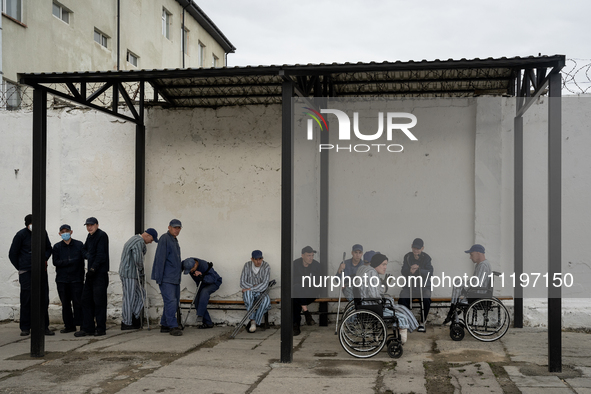 Russian prisoners of war are being held in a camp in Western Ukraine, on April 25, 2024. 