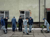 Russian prisoners of war are being held in a camp in Western Ukraine, on April 25, 2024. (