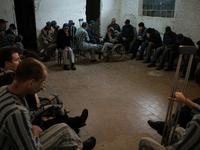 Russian prisoners of war are being held in a camp in Western Ukraine, on April 25, 2024. (