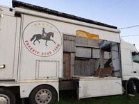 An animal shelter was damaged as a result of air strikes as Russian forces struck the central part of Kharkiv with bombs, on April 29, 2024....