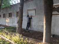 An animal shelter was damaged as a result of air strikes as Russian forces struck the central part of Kharkiv with bombs, on April 29, 2024....