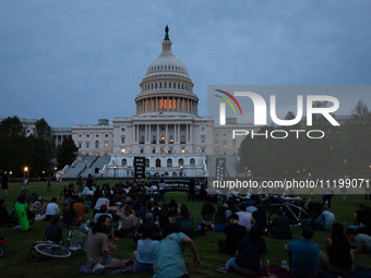 Jewish organizations advocating a ceasefire in Gaza and Palestinian freedom host a Passover Seder on the U.S. Capitol lawn, Washington, DC,...