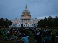 Jewish organizations advocating a ceasefire in Gaza and Palestinian freedom host a Passover Seder on the U.S. Capitol lawn, Washington, DC,...