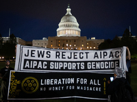 Jewish organizations advocating a ceasefire in Gaza and Palestinian freedom host a Passover Seder on the U.S. Capitol lawn, Washington, DC,...