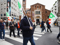 Emanuele Fiano is participating in the Primo Maggio demonstration in Piazza San Babila in Milan, Italy, on May 1, 2024. (