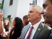 Rep. James Comer (R-KY), Chair of the House Oversight Committee, and other far-right Republican committee members visit the George Washingto...