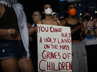 Students rally for Palestine at the George Washington University Gaza encampment, Washington, DC, May 1, 2024.  GWU students established the...