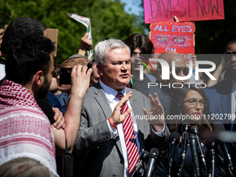 Rep. James Comer (R-KY), Chair of the House Oversight Committee speaks to reporters as he and far-right Republican committee members visit t...