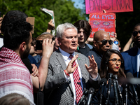 Rep. James Comer (R-KY), Chair of the House Oversight Committee speaks to reporters as he and far-right Republican committee members visit t...